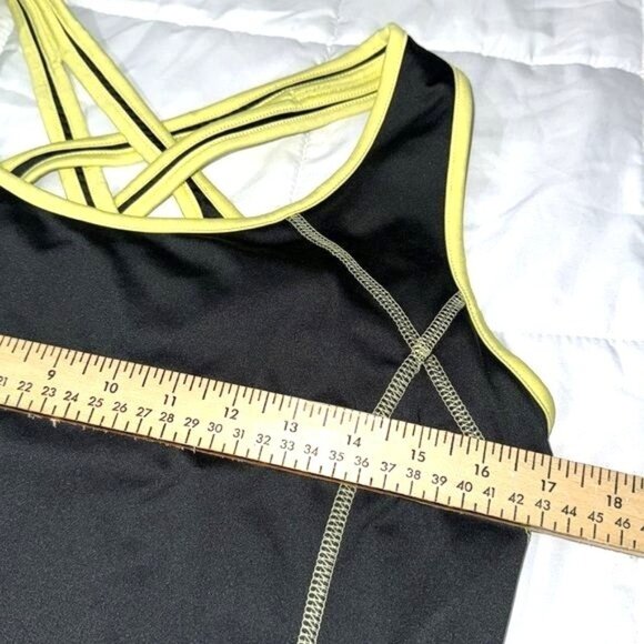 Tek Gear Womens Black & Yellow Athletic Tank Top XL Polyester Spandex Blend - Picture 5 of 6